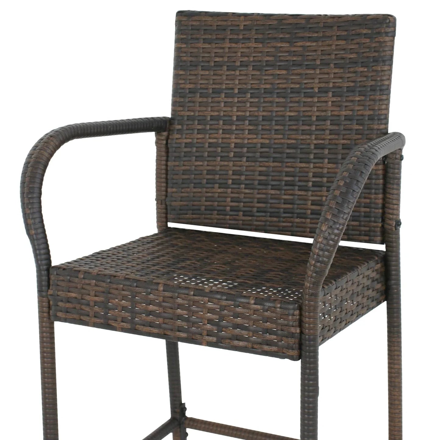 ZENSTYLE Wicker Bar Stool Rattan Chair Furniture Chair Outdoor Backyard Set of 2 Patio - Brown