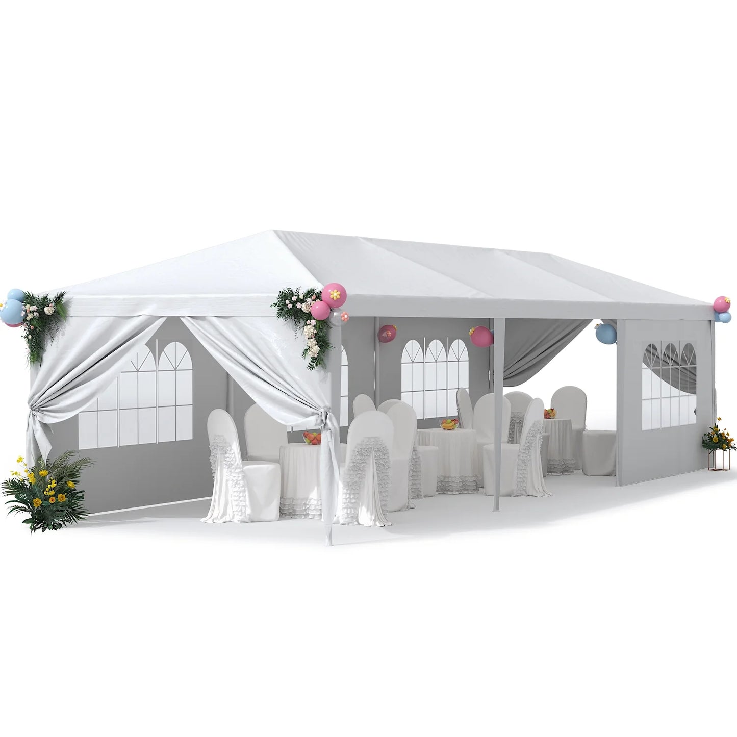Devoko 10' x 30' Outdoor Gazebo Wedding Party Tent Patio Canopy Camping Shelter Pavilion w/Removable Sidewalls Carport Cater BBQ Events