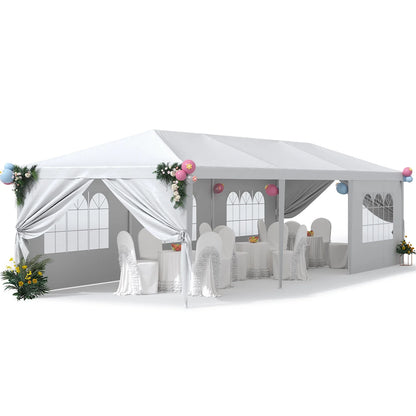 Devoko 10' x 30' Outdoor Gazebo Wedding Party Tent Patio Canopy Camping Shelter Pavilion w/Removable Sidewalls Carport Cater BBQ Events