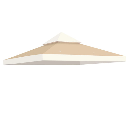 LAGarden 12'x12' UV30+ Gazebo Replacement Top for 2 Tier Outdoor Canopy Cover Patio Backyard Ivory+Sand