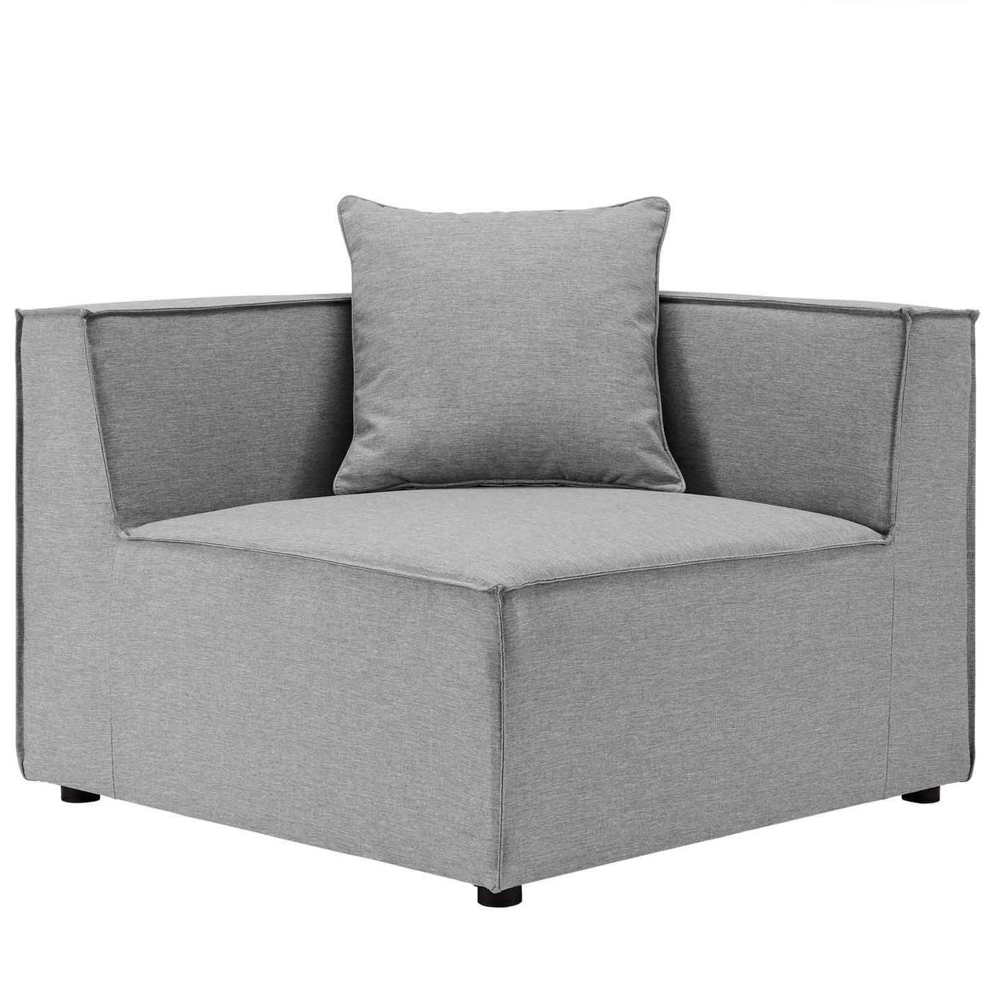 Modway Saybrook Outdoor Patio Upholstered 3-Piece Sectional Sofa in Gray