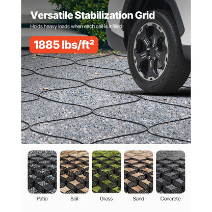 KFFKFF Gravel Grid, 4 Inch Depth, 17.06 x 8.86 FT/5200 x 2700 mm, Supports 1880 LBS Per Sq ft, Permeable Ground Stabilizer for Garden, Patio, Walkway, RV Parking Slopes