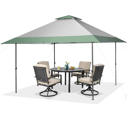 Resenkos 13 x 13 Feet Pop-Up Patio Canopy Tent with Shelter and Wheeled Bag-Gray, Outdoor Gazebo Wedding Party Tent Canopy Tent for Outside Party Waterproof Tent