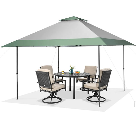 Resenkos 13 x 13 Feet Pop-Up Patio Canopy Tent with Shelter and Wheeled Bag-Gray, Outdoor Gazebo Wedding Party Tent Canopy Tent for Outside Party Waterproof Tent