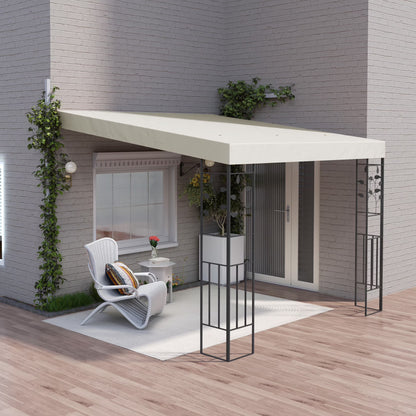 Outsunny 10' x 10' Outdoor Pergola Canopy, Metal Patio Canopy with Drainage Holes for Backyard, Garden, Porch, Cream White