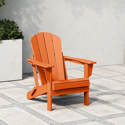 Westintrends Outdoor Folding HDPE Adirondack Chair, Patio Seat, Weather Resistant, Dark Brown
