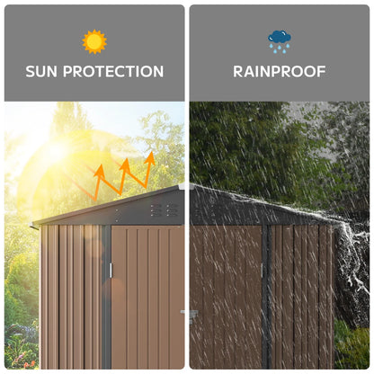 Asofer Outdoor Storage Shed, 6 x 4 FT Metal Garden Shed with Double Lockable Doors,for Backyard Patio Lawn-Dark Grey