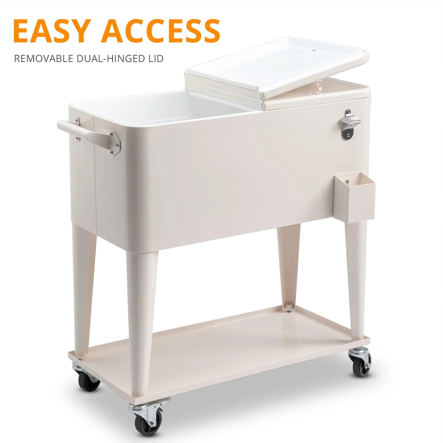 GoDecor Patio Cooler Cart Cold and Refreshing with this Convenient Rolling Cooler Cart,Rolling Cooler Cart