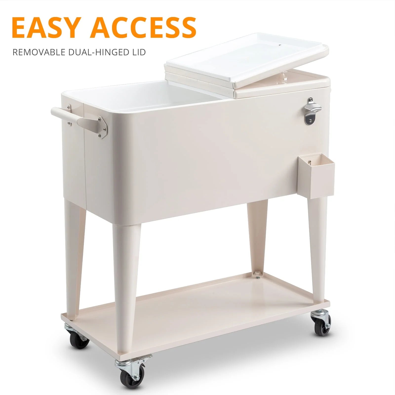 GoDecor Patio Cooler Cart Cold and Refreshing with this Convenient Rolling Cooler Cart,Rolling Cooler Cart