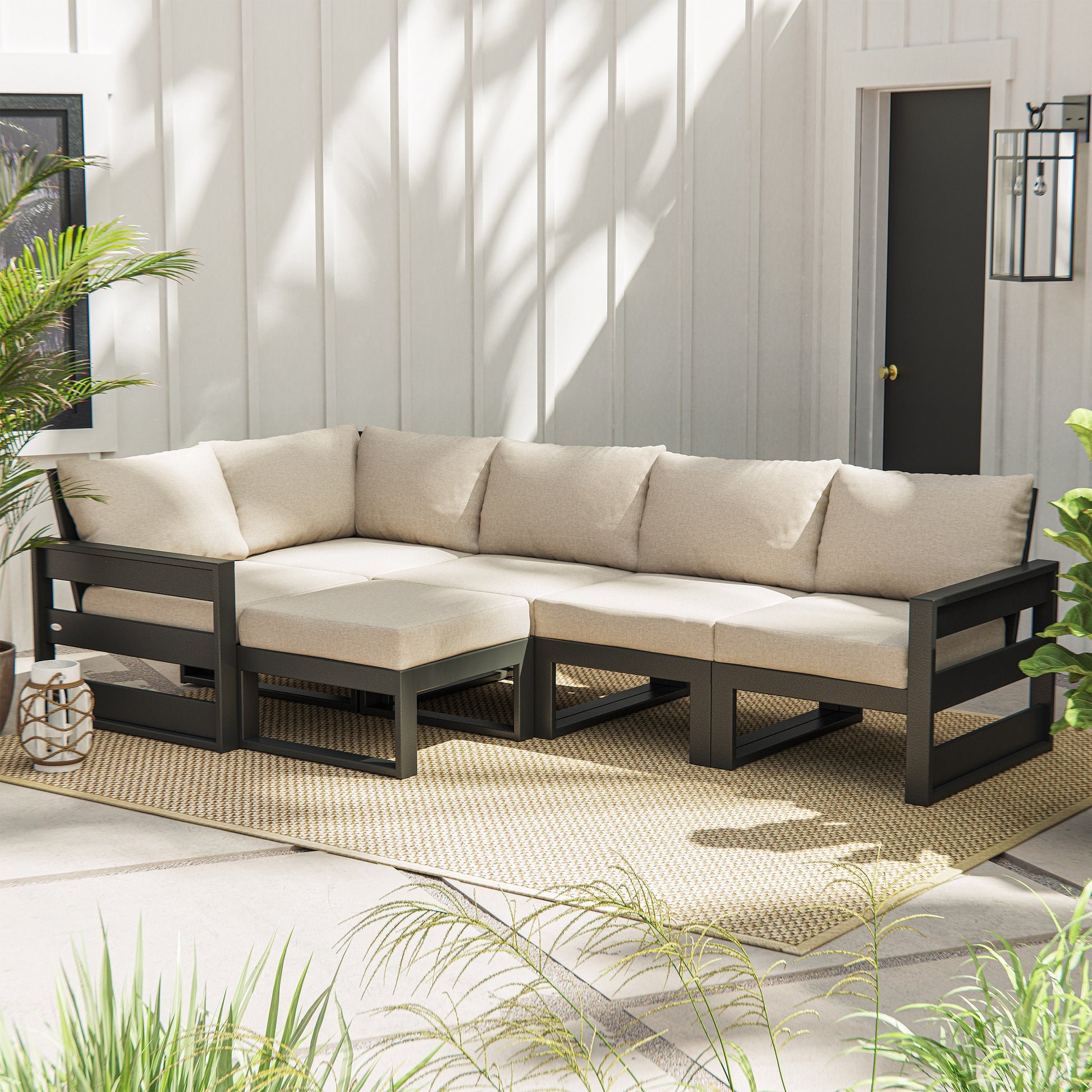 POLYWOOD Westport 6-piece Outdoor Patio Modular Deep Seating Set