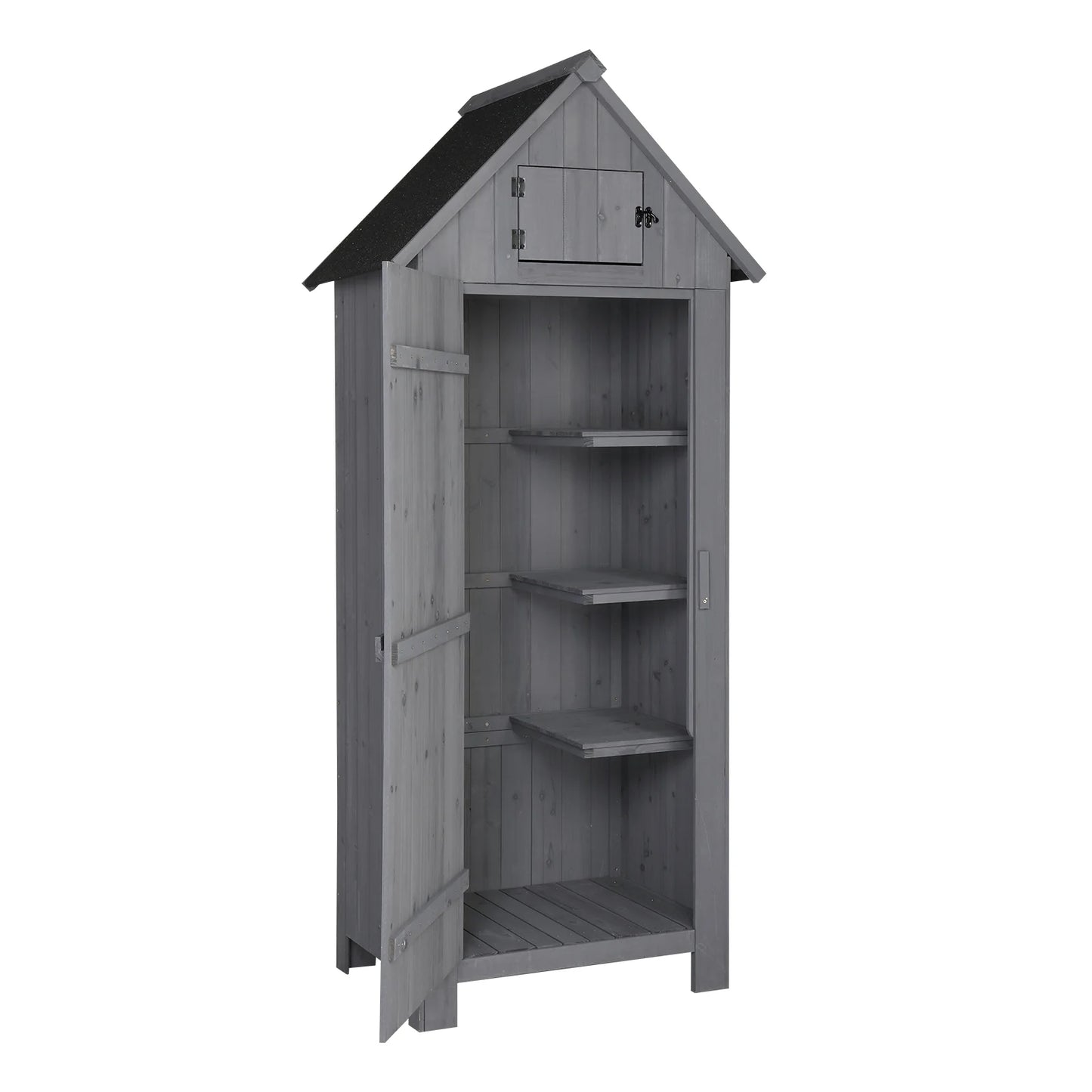 iTopRoad 70in Outdoor Storage Shed for Garden Tools, Wooden Patio Shed Lockers