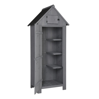 iTopRoad 70in Outdoor Storage Shed for Garden Tools, Wooden Patio Shed Lockers