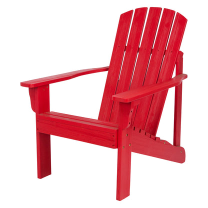 Shine Company Traditional Cedar Wood Patio Firepit Adirondack Chair in Beige