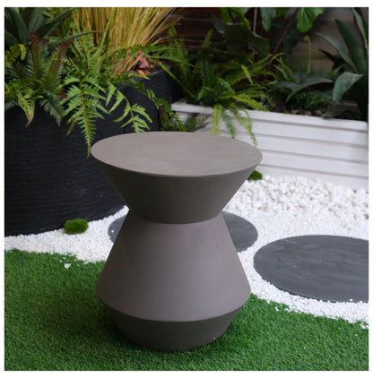 Faux Terrazzo Accent Table, 18.1" Garden Stool - Modern Outdoor Side Table for Patio, Plant Stand, Indoor Decor
