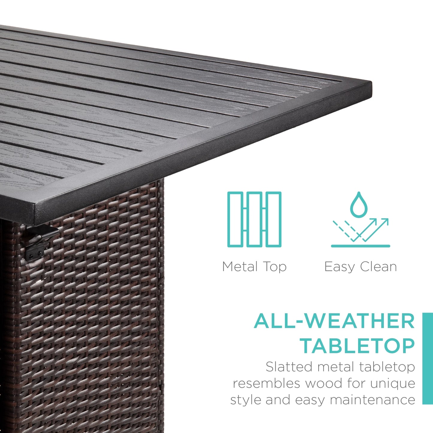 Best Choice Products 5-Piece Patio Wicker Bar Set w/Built-In Bottle Opener, Hidden Storage Shelf, 4 Stools - Brown