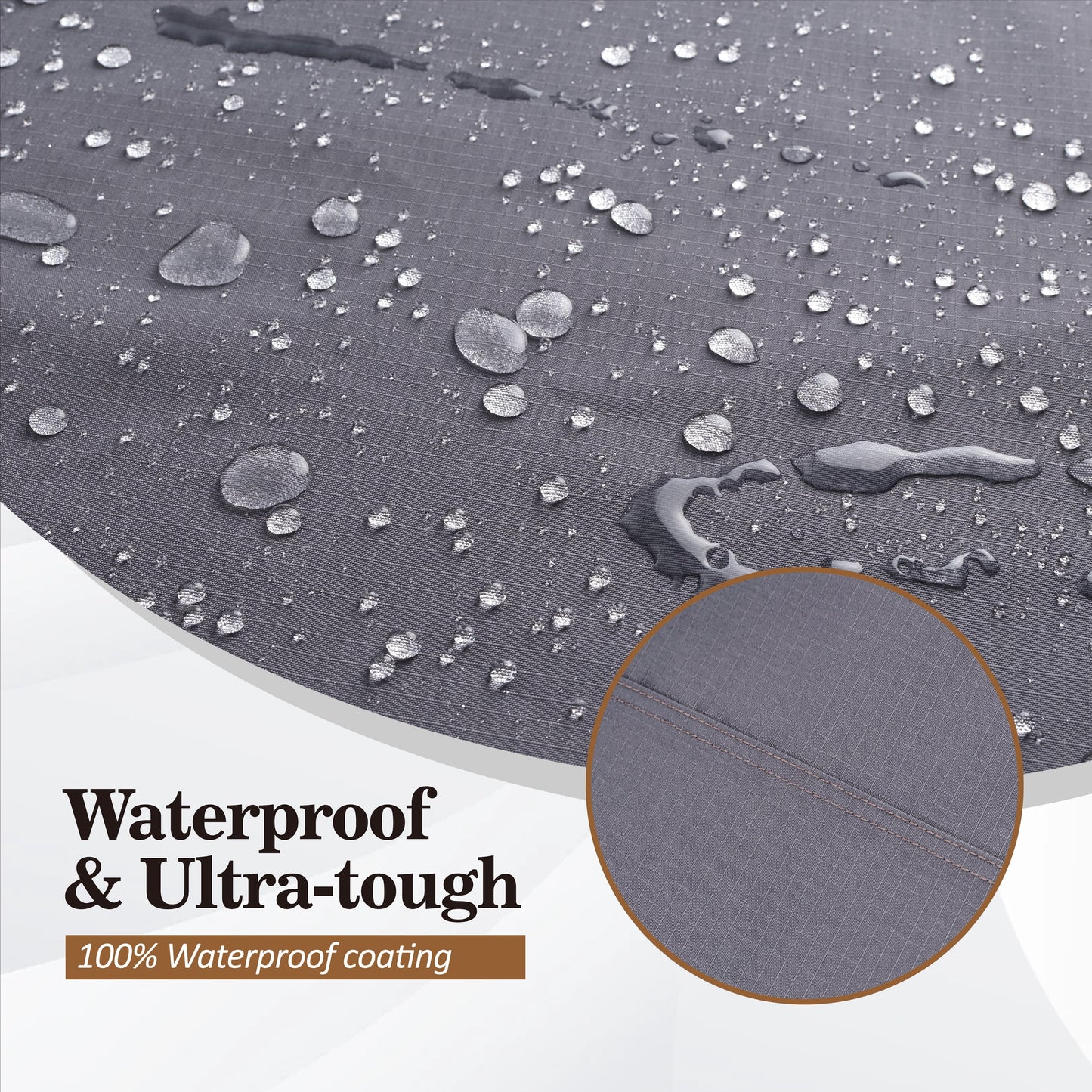 WJ-X3 Extra Large Waterproof Patio Outdoor Furniture Cover, 126" W x 84" D x 31" H, Gray