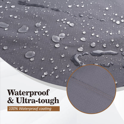 WJ-X3 Extra Large Waterproof Patio Outdoor Furniture Cover, 126" W x 84" D x 31" H, Gray