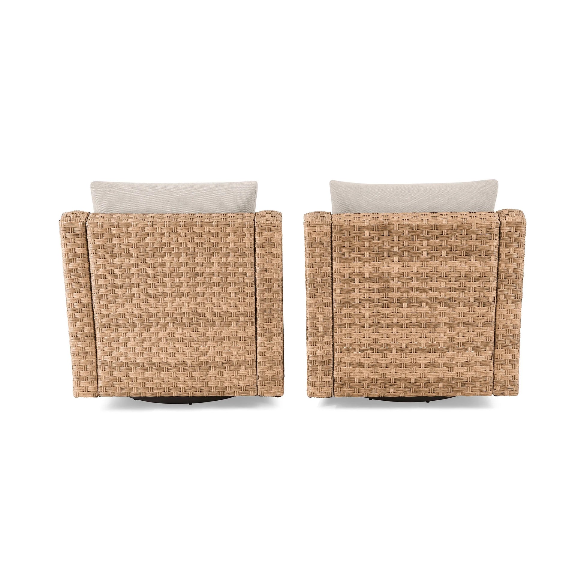 Better Homes & Gardens River Oaks Outdoor Swivel Gliders with Patio Covers, Set of 2, Natural