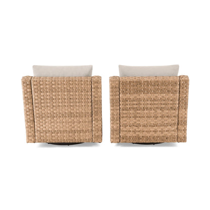 Better Homes & Gardens River Oaks Outdoor Swivel Gliders with Patio Covers, Set of 2, Natural
