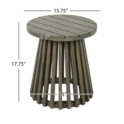 Christopher Knight Home Outdoor Acacia Wood Patio Side Table, Round Coffee Table for Backyard, Lawn, or Balcony, Light Teak