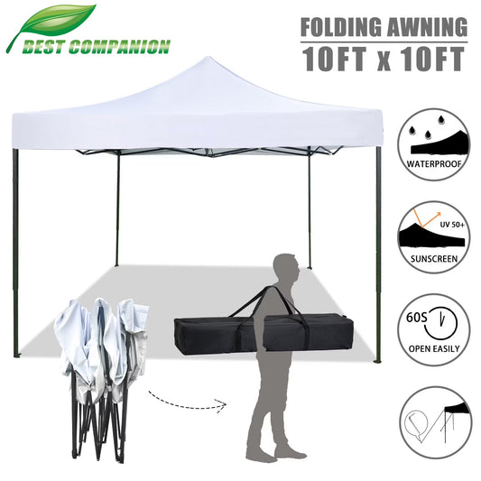 CL.HPAHKL 10' x 10' Outdoor Pop Up Canopy Tent with Wheeled Bag, Outdoor Shade Tent for Party One Push Patio Tent Canopy Instant Slant Leg Conopy for Backyard Outdoor Patio and Lawn