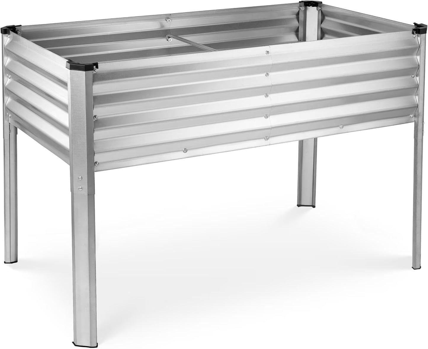 Galvanized Raised Garden Beds Outdoor with Legs//48?24?31in Elevated Planter Box for Vegetables, Flowers (Silver)//Large Metal Garden Bed for Backyard Patio Gardening