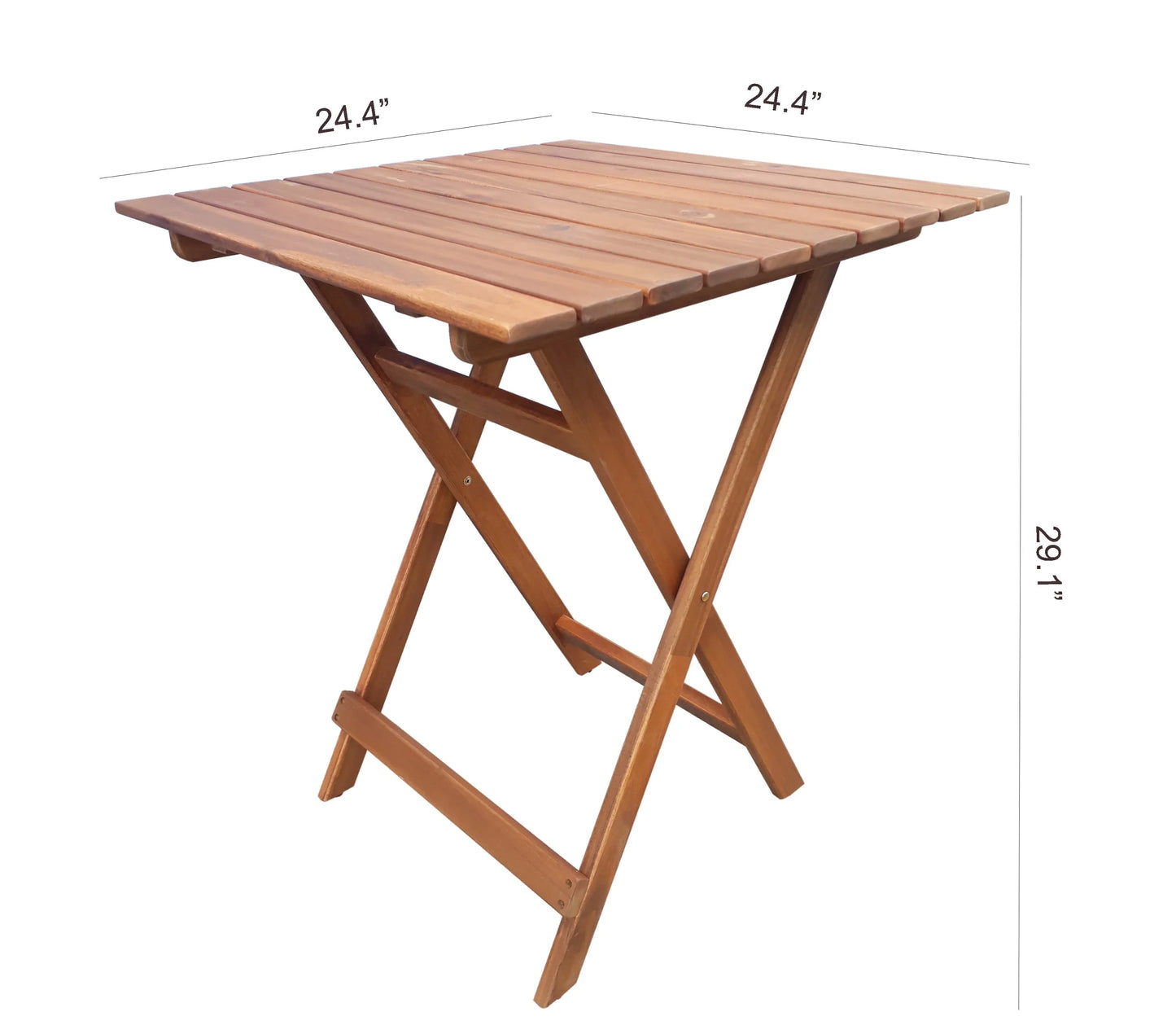 Mainstays Outdoor Patio 3-Piece Wood Bistro Set, Natural Color