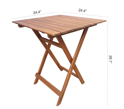 Mainstays Outdoor Patio 3-Piece Wood Bistro Set, Natural Color