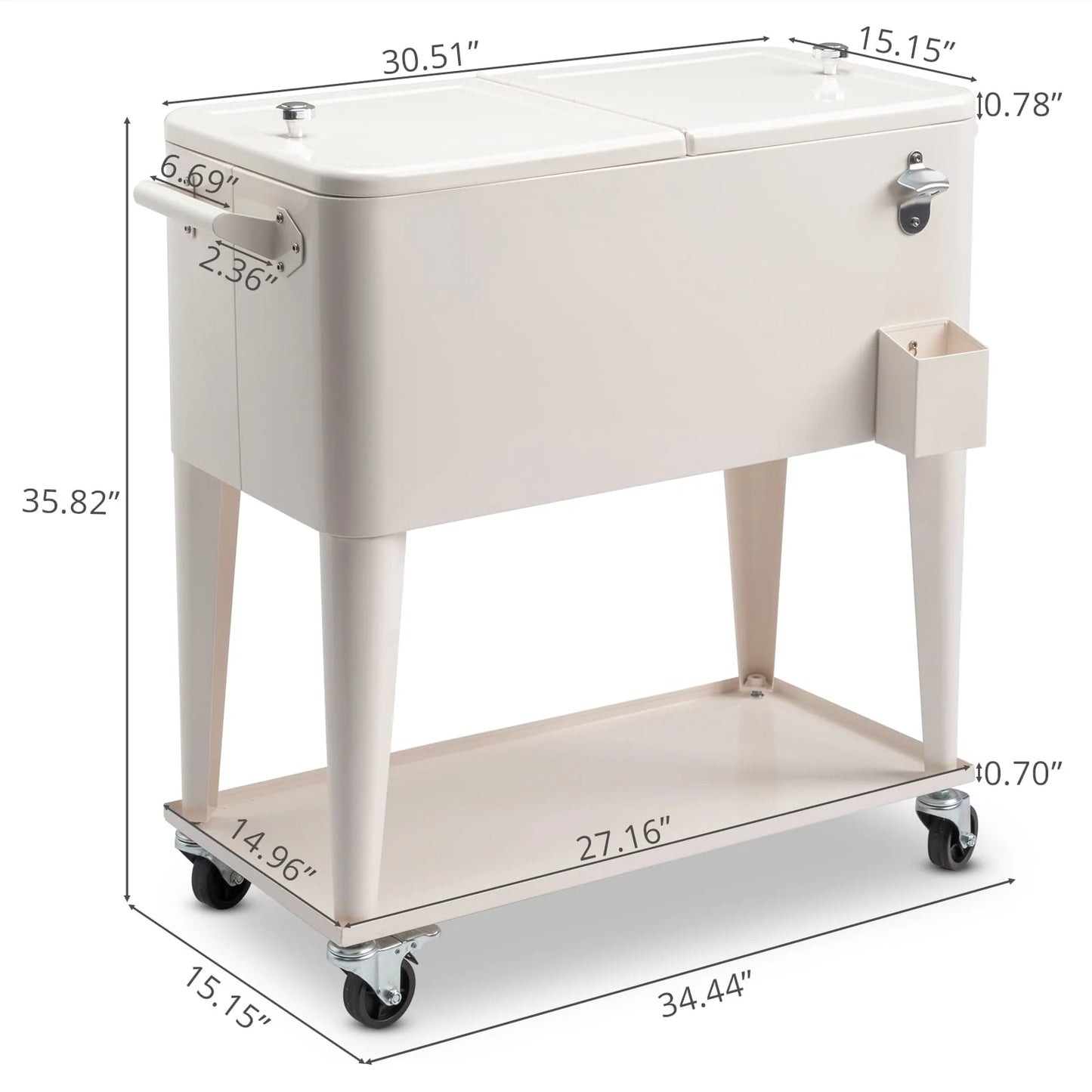 GoDecor Patio Cooler Cart Cold and Refreshing with this Convenient Rolling Cooler Cart,Rolling Cooler Cart