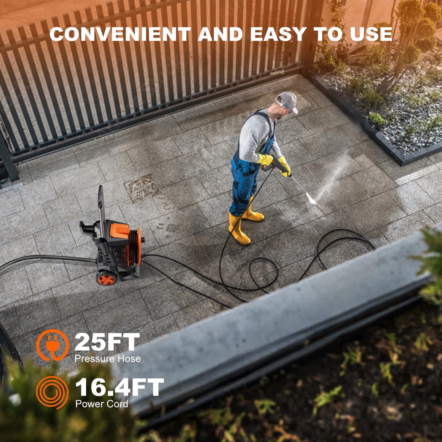 4500PSI Electric High Pressure Washer Machine 3.2 GPM 1800W w/Deck Patio Cleaner