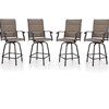 Sophia & William 2Pcs Outdoor Metal Swivel Bar Stools Patio Padded Height Textilene Chairs