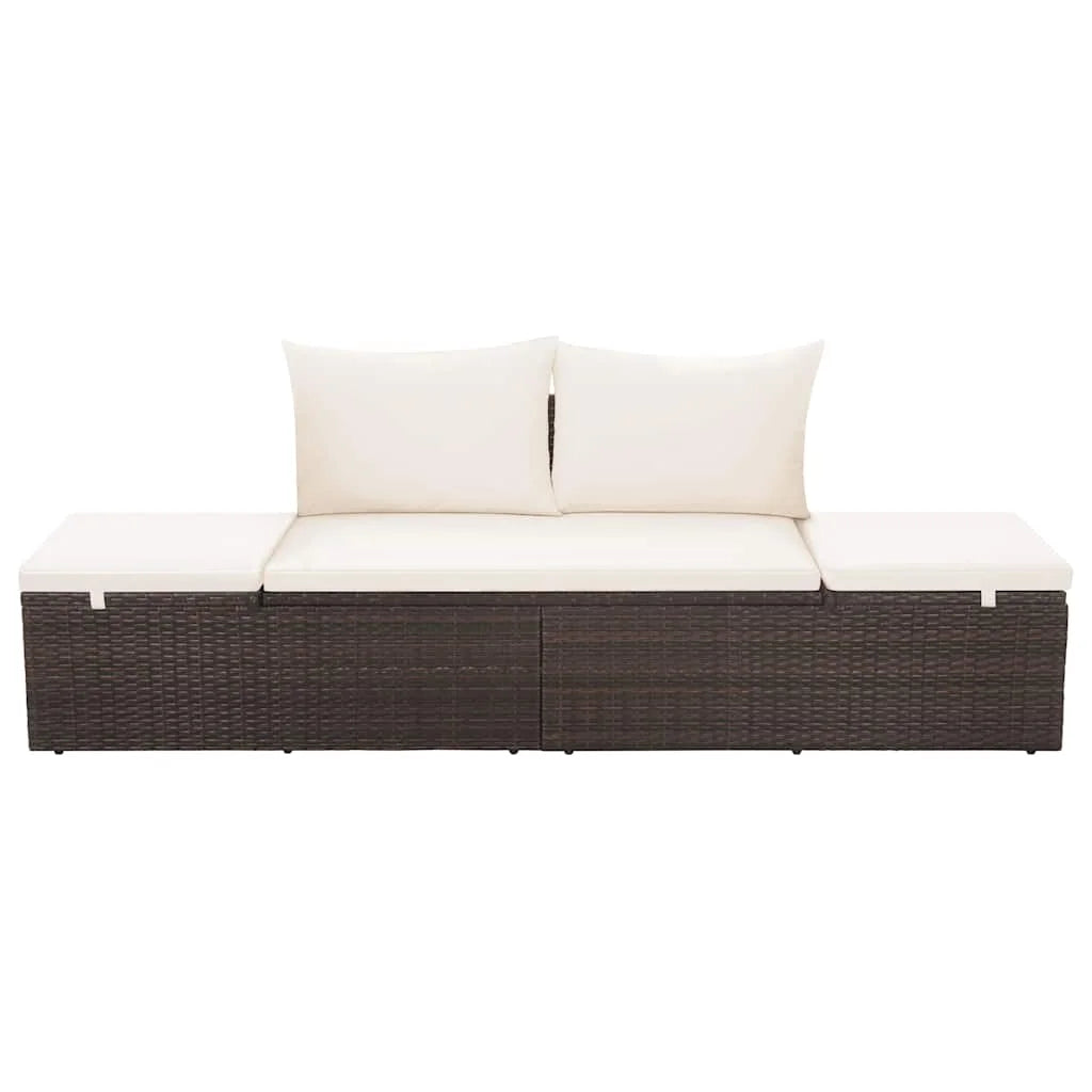 vidaXL Patio Bed Outdoor Daybed Sofa Lounge Chair Patio Furniture Poly Rattan