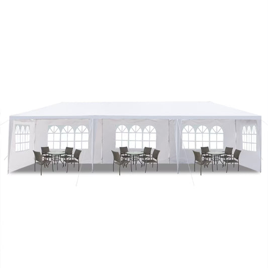 iTopRoad 10'x30' Canopy Tent Wedding Patio Tent w/5 Canopy Gazebo Pavilion White
