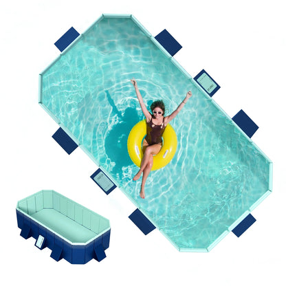 mwptoo Foldable Swimming Pool, Installation-free Portable Kids Swimming Pool, Collapsible Inflatable-Free Large Pool, for Adult Puppy Garden Patio