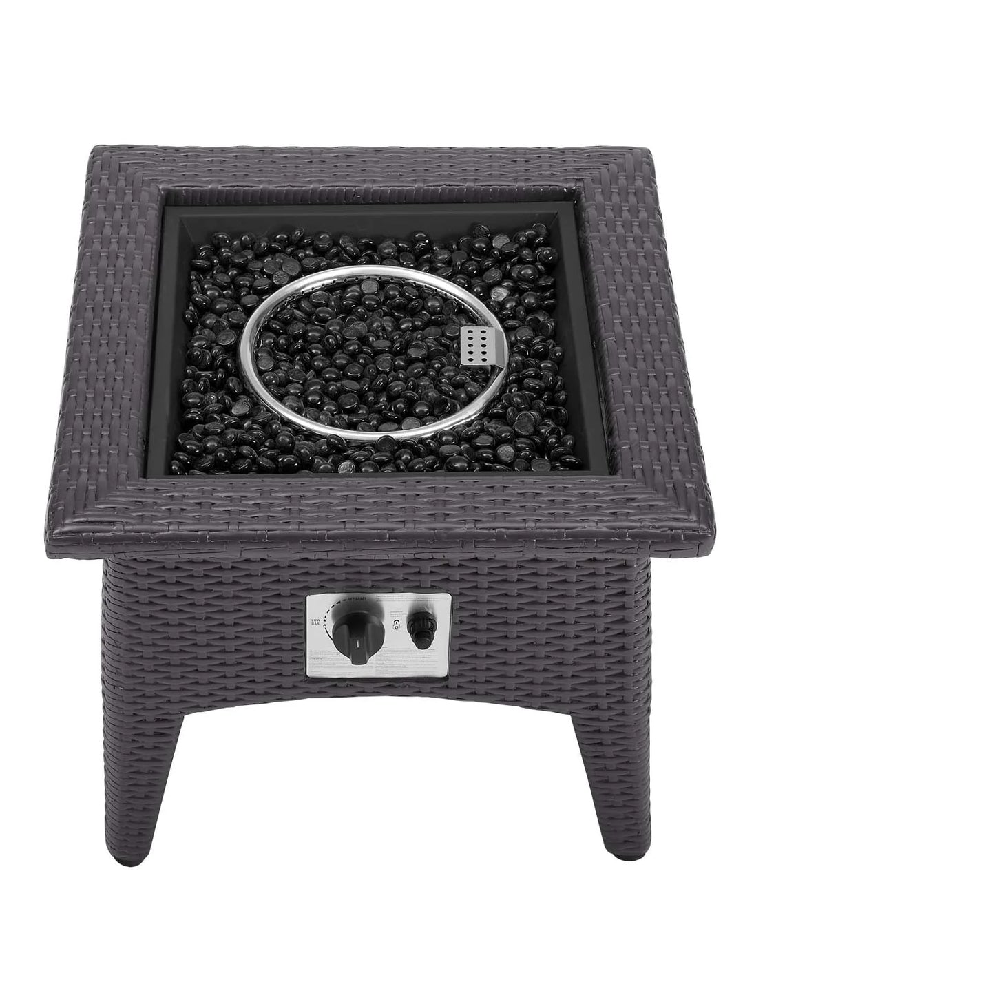 Modway Vivacity Outdoor Patio Fire Pit Table in Espresso