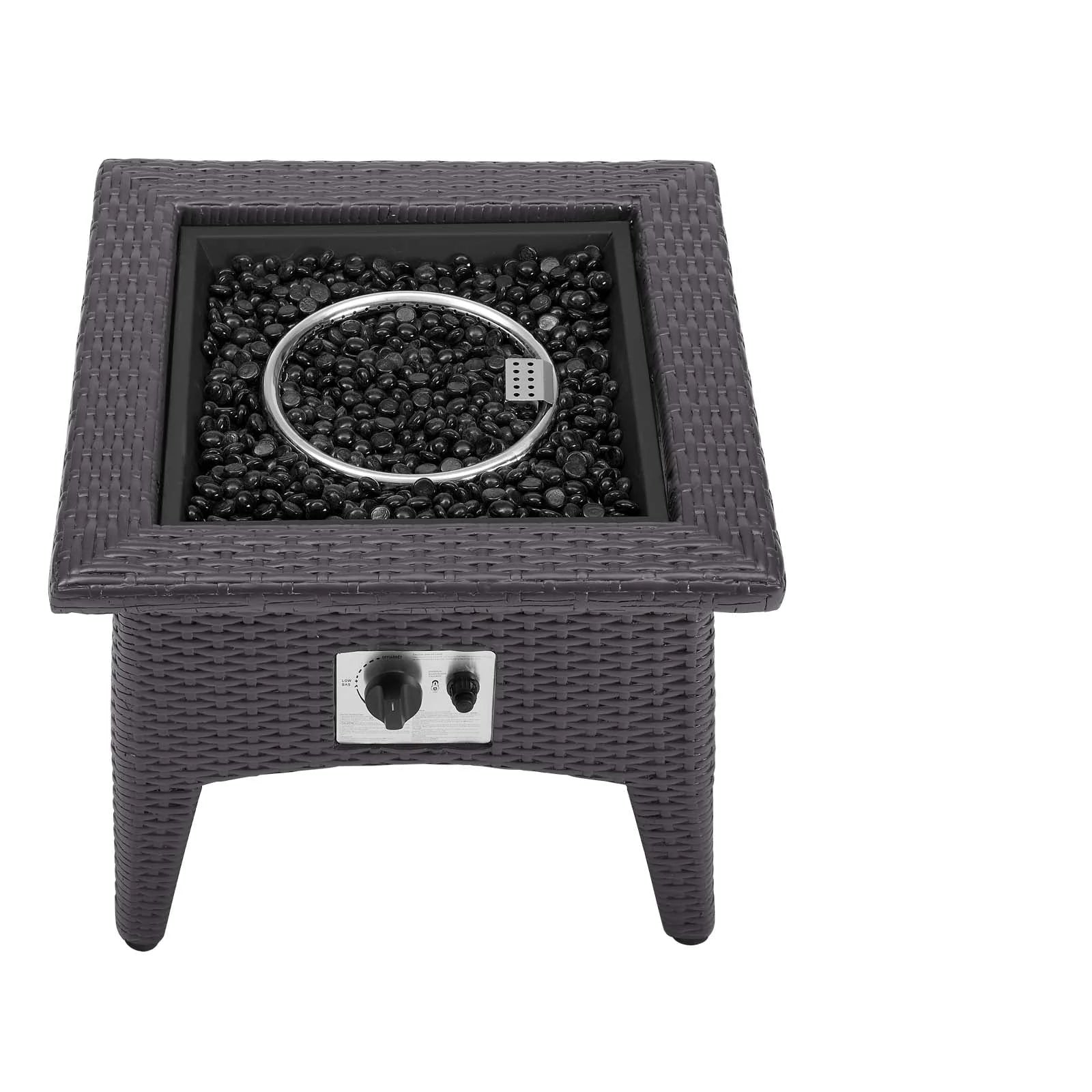 Modway Vivacity Outdoor Patio Fire Pit Table in Espresso