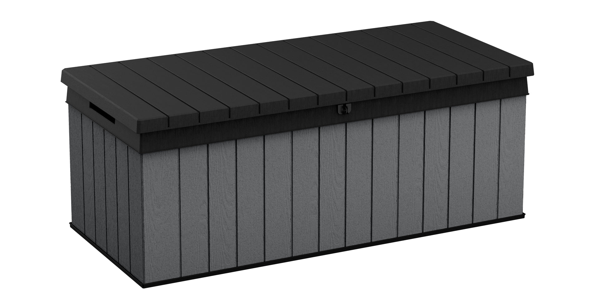 Keter Darwin 100 Gallon Large Resin Deck Box for Patio Outdoor Storage, Grey