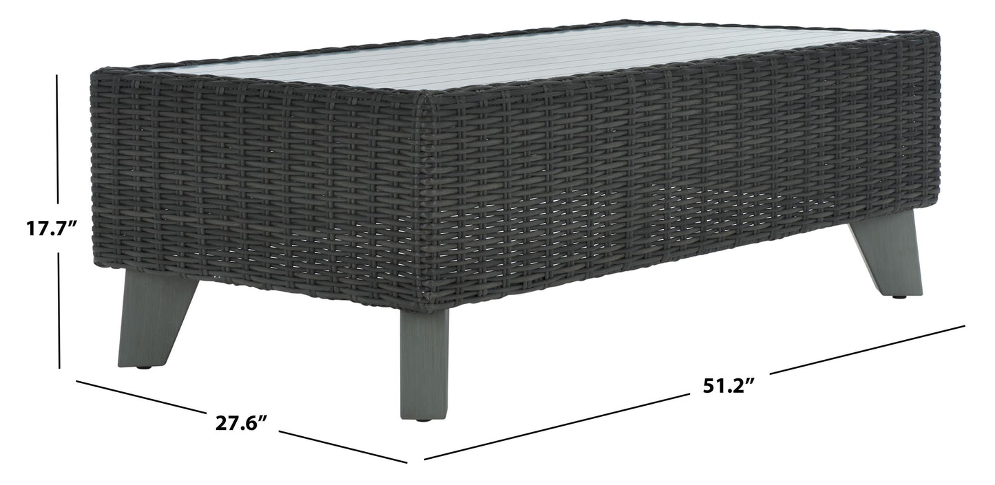 SAFAVIEH Couture Margarita Outdoor Patio Wicker Coffee Table, Natural