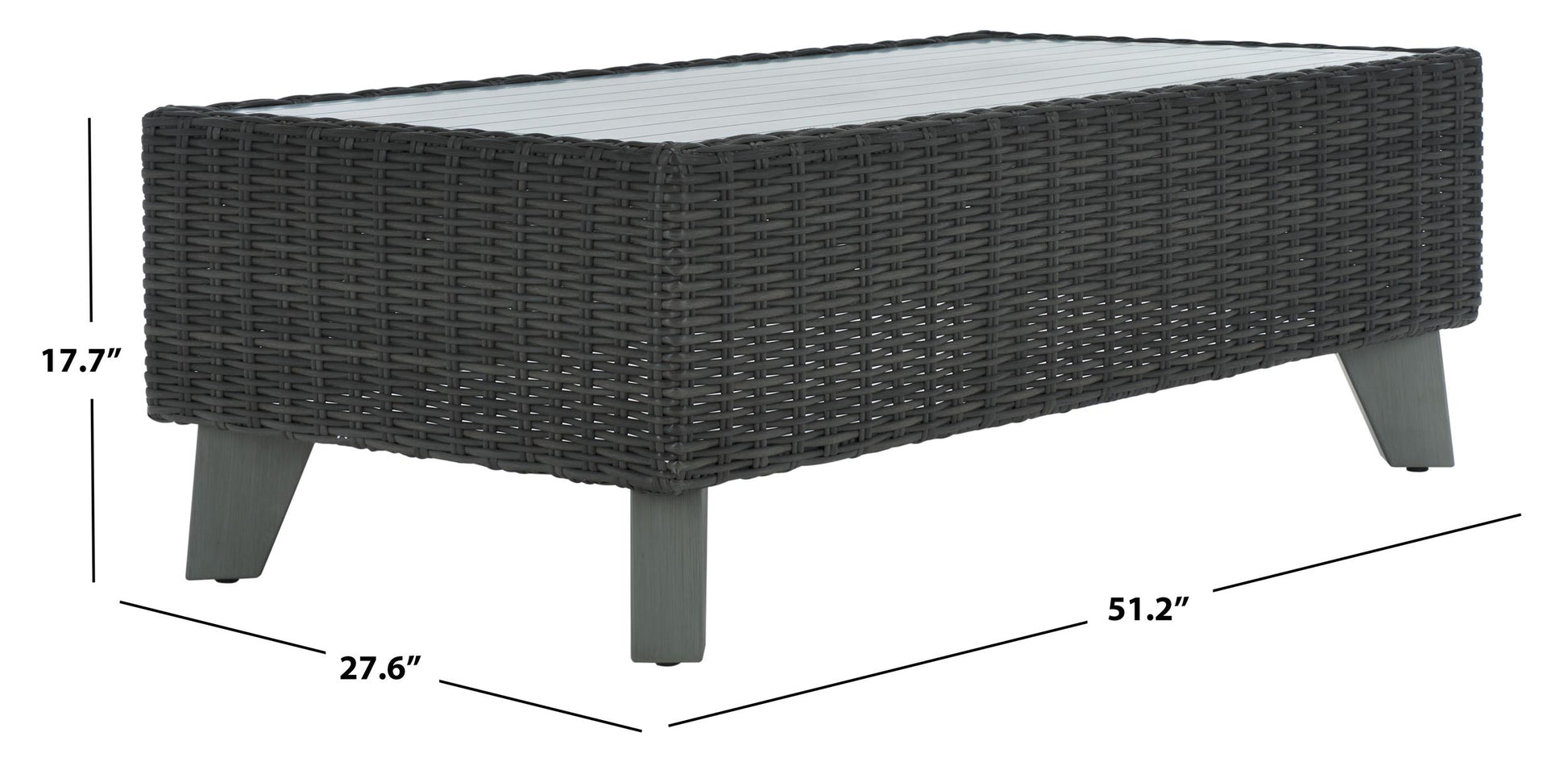 SAFAVIEH Couture Margarita Outdoor Patio Wicker Coffee Table, Natural
