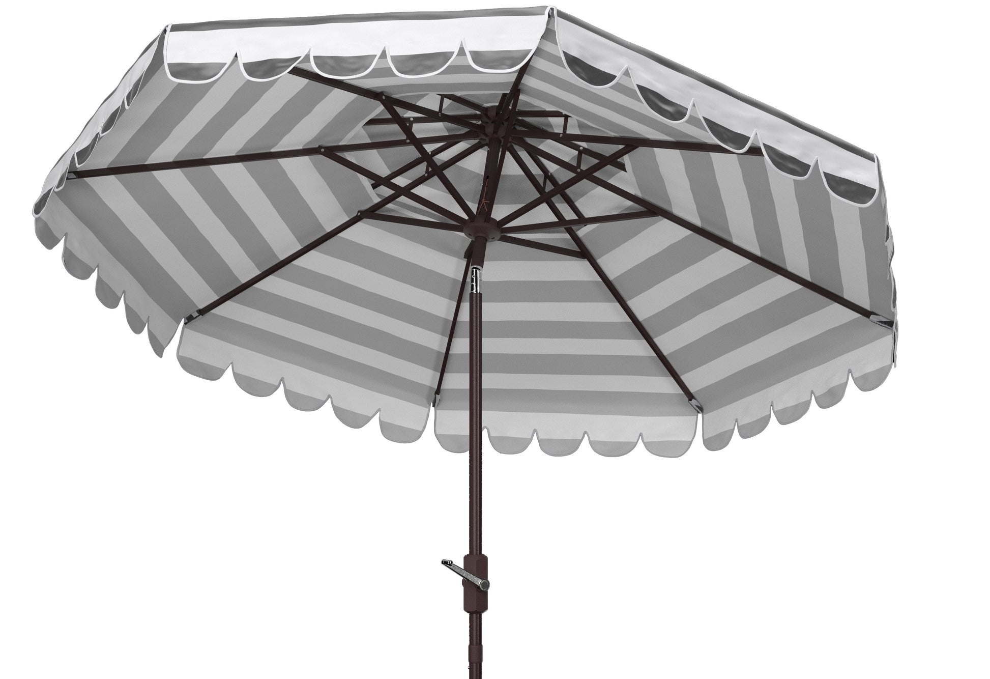 Safavieh Vienna 9' Market Crank Double Top Patio Umbrella, Grey/White