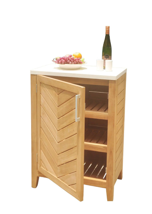 Grade A Teak Wood Outdoor Patio Ventura Teak Cabinet with 1 Door
