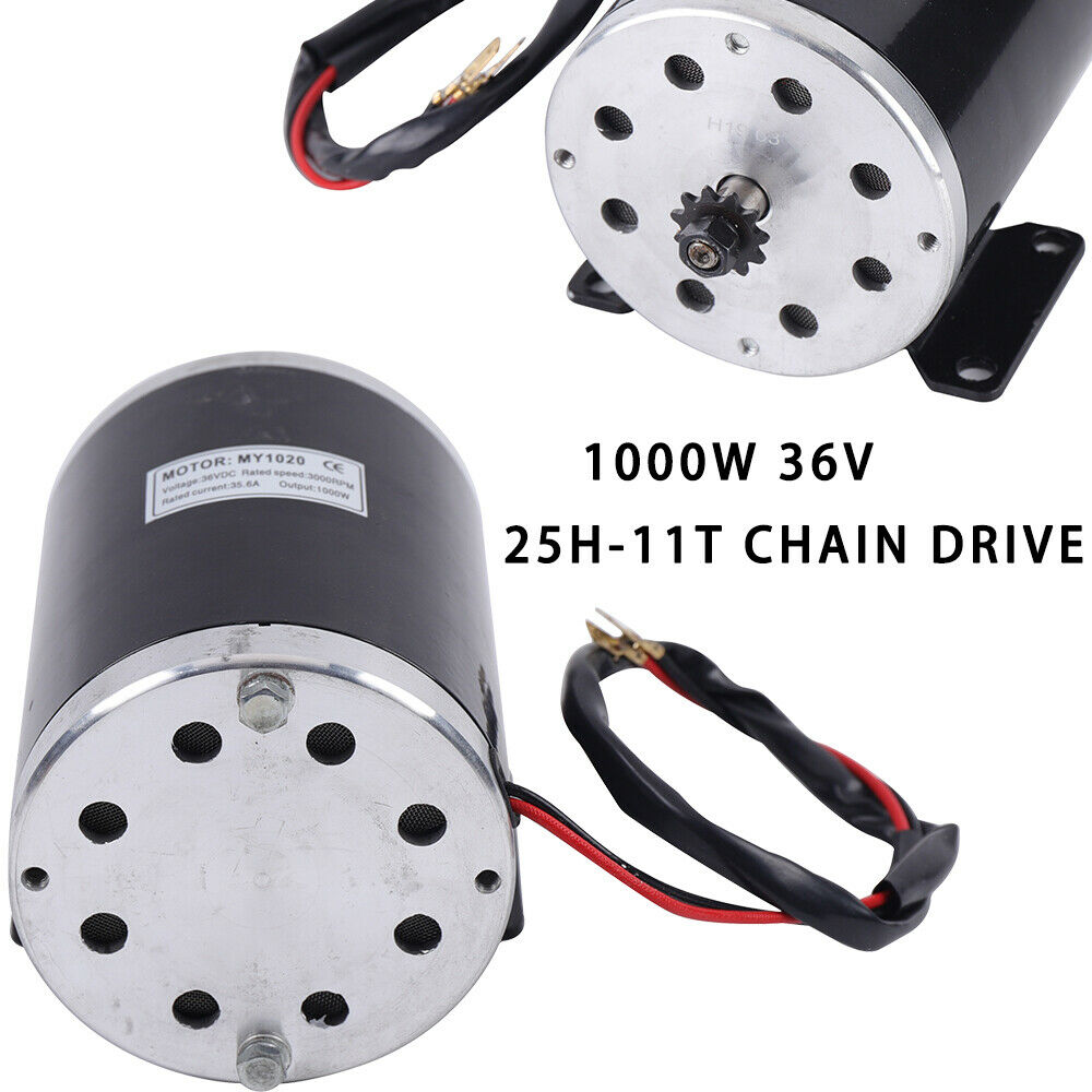 ToppiJoy Mini Bike Motor 1000W, DC Brushed Motor with High Torque for Electric Bicycle, Go-Kart, & Scooter, Fast Start Performance & Heat Dissipation for Smooth Ride