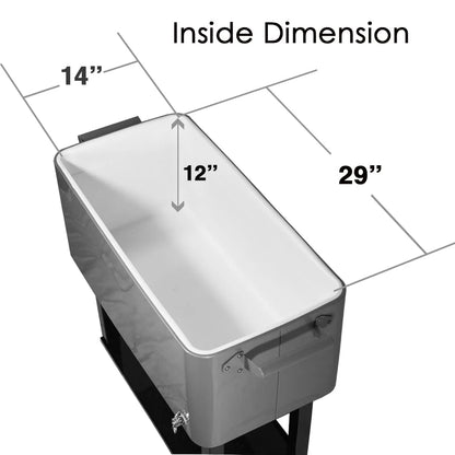 Home Aesthetics Grey 80 Qt Quart Rolling Cooler Ice Chest Beverage Bar for Patio