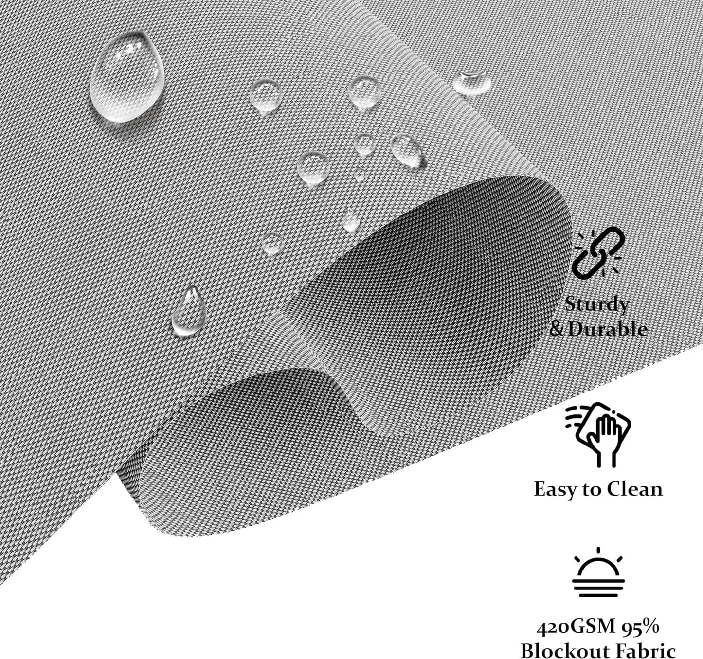 Royalcraft 6'x8' Cordless Outdoor Roller Sun Shade, Waterproof Patio Sunshade Blind for Gazebo, Gray