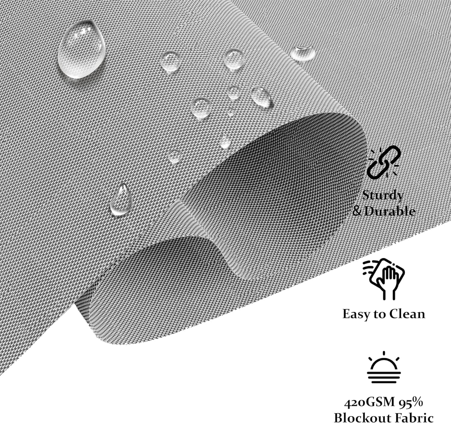 Royalcraft 6'x8' Cordless Outdoor Roller Sun Shade, Waterproof Patio Sunshade Blind for Gazebo, Gray