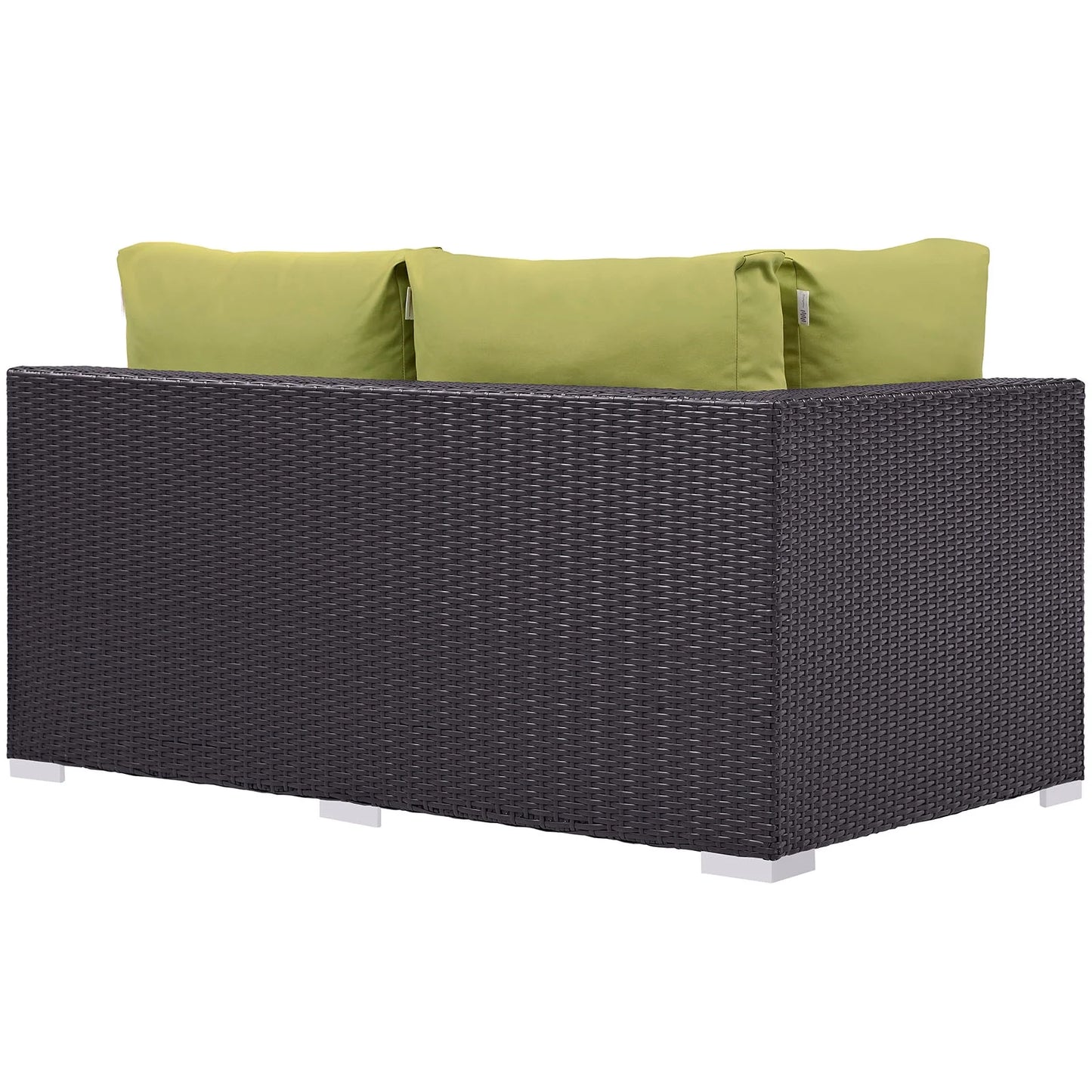 Modway Convene Outdoor Patio Left Arm Loveseat in Espresso Red