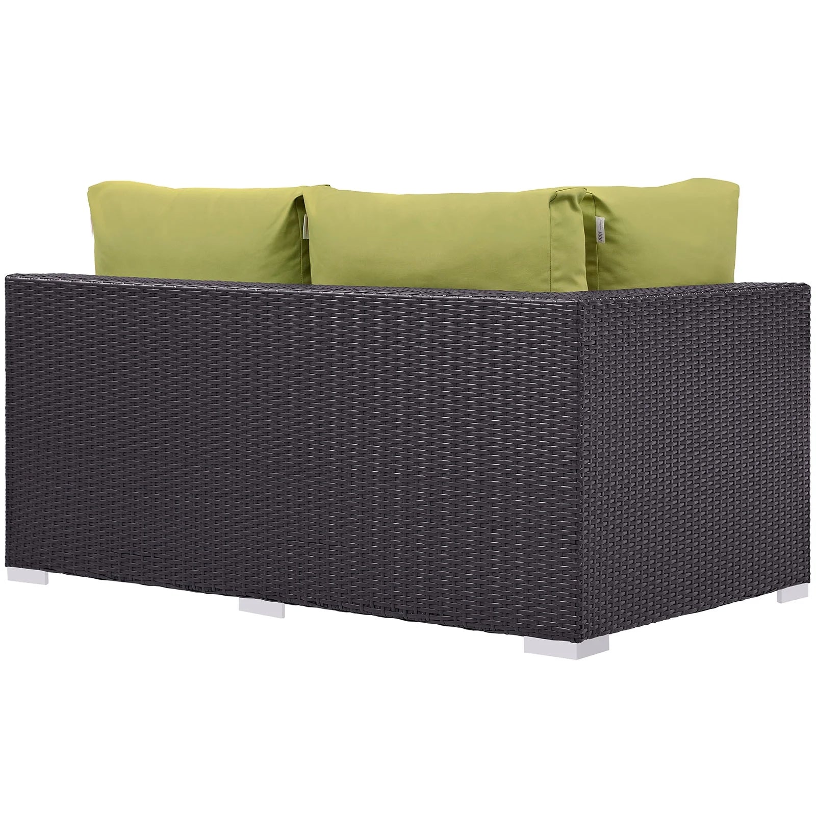 Modway Convene Outdoor Patio Left Arm Loveseat in Espresso Red
