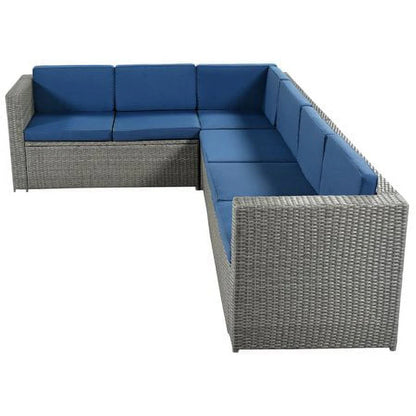 CHURANTY 9 Pieces Patio Furniture Set Outdoor Conversation PE Wicker Rattan Sectional Sofa, Coffee Table and Ottoman