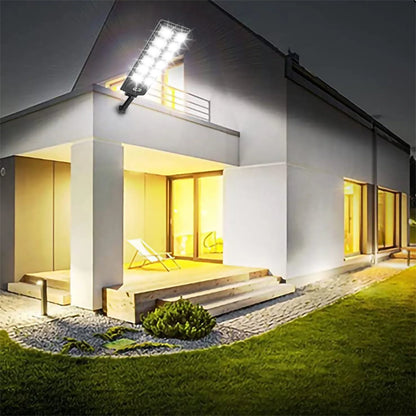 Super Bright Solar Street Lights, 5500LM 6500K Ultra Bright Dusk to Dawn Solar Motion Sensor Lights with Remote Control, Solar Security Wall Light Road Lamp for Garden Yard Patio Parking Lot