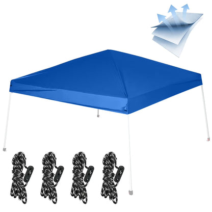 Birodeko Canopy Replacement Top Only, Waterproof Pop-Up Canopy Tent Top Cover with Ropes, Instant Canopy Top Sunshade Silver Coated for Outdoor Garden Patio Camping (Royal Blue, 10x10FT) C99
